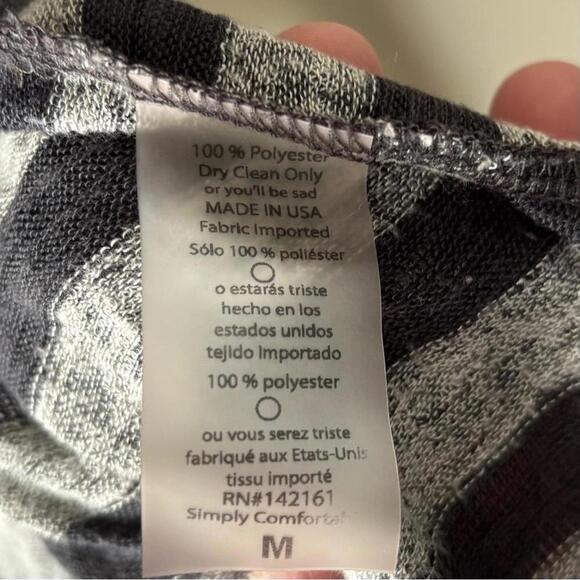 LuLaRoe Striped Gray and Navy Blue Cardigan - Picture 5 of 5